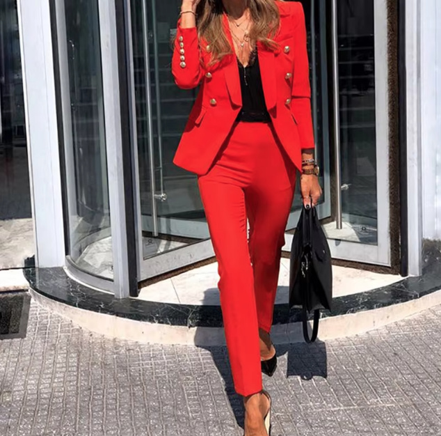 Eleganter Hosenanzug Amely Outfit in Rot