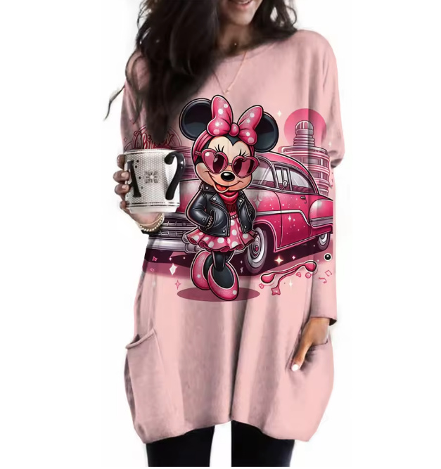 Oversize Disney Damen Pullover Edda Rosa