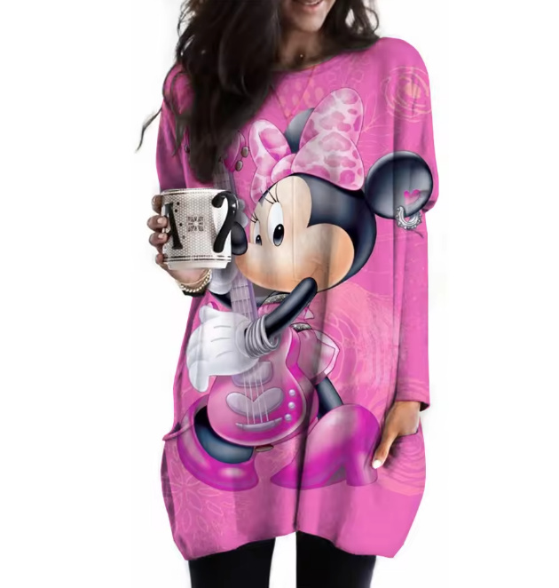 Oversize Disney Damen Pullover Eliana Pink