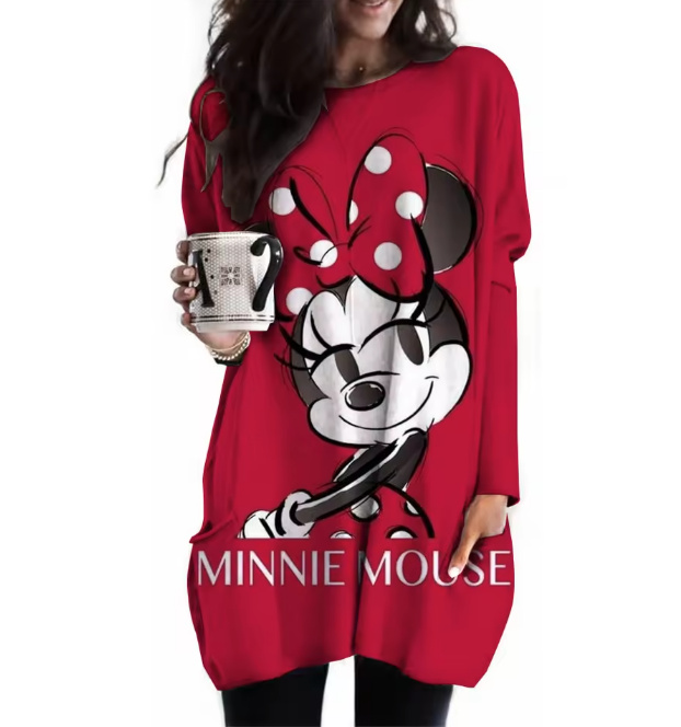 Oversize Disney Damen Pullover Ela Rot