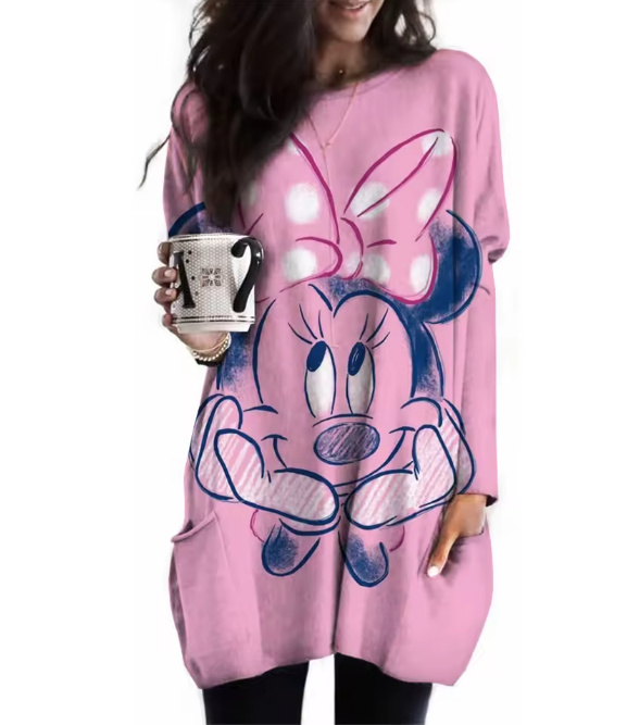 Oversize Disney Damen Pullover Elenor Rosa