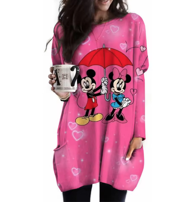 Oversize Disney Damen Pullover Elenor Pink