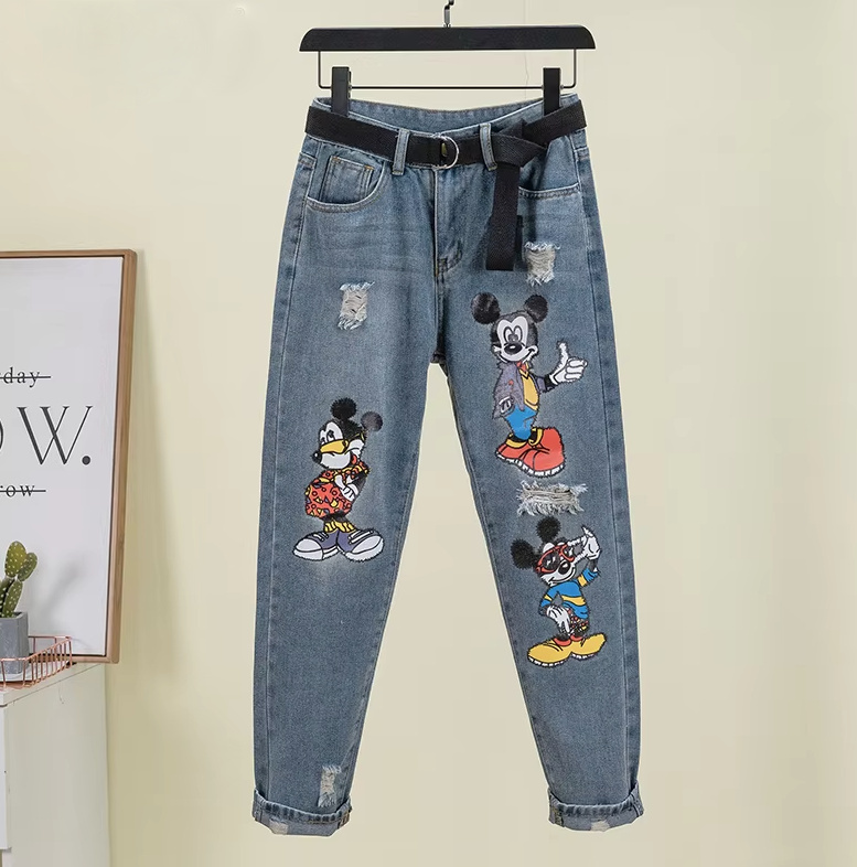 Disney Damen Jeans Hellblau