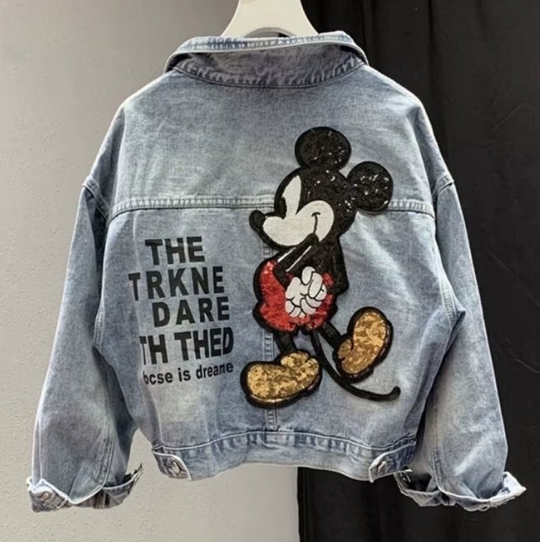 Damen Disney Jeans Jacke in Hellblau